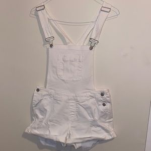 White Denim Overalls